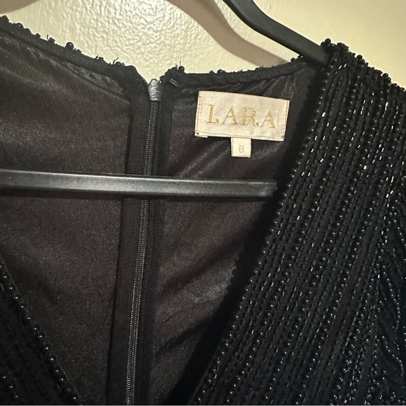 LARA 29164 CLASSIC V-NECK BEADED LONG SLEEVE COCKTAIL DRESS NWOT - Picture 7 of 7